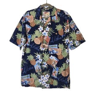 Newt at the Royal Oversized Navy Short Sleeve Hawaiian Shirt Size Small